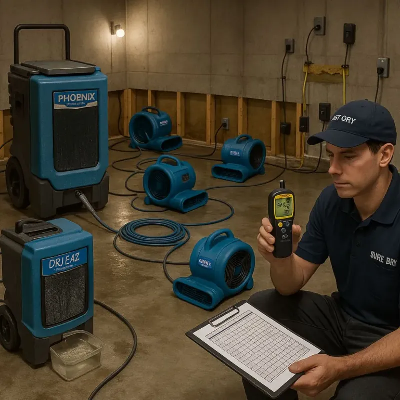 Structural Drying and Dehumidification process in Wessington Springs, SD